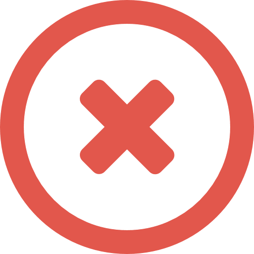 Cancel equis failed signs icon