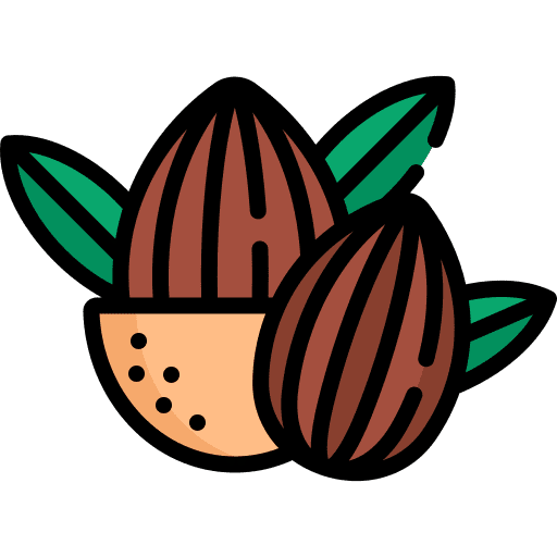 Almond almond vegan food and restaurant icon Almond almond vegan food and restaurant icon