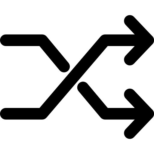 Shuffle change symbols multimedia option icon