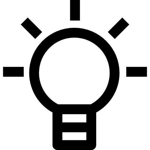 Light bulb invention conclusion illumination icon