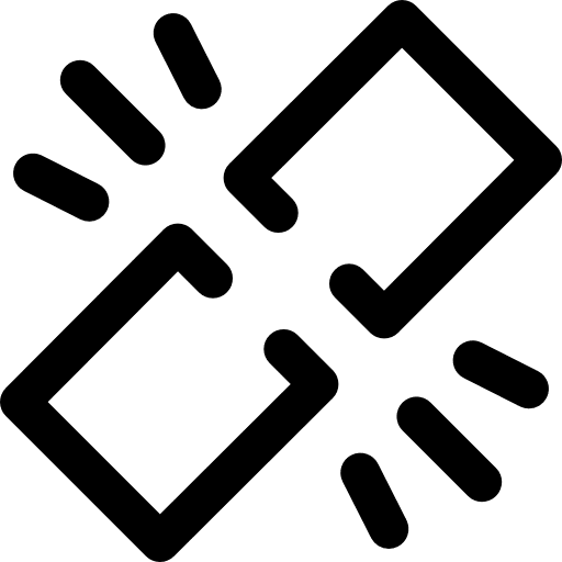 Broken connection chain weakness icon