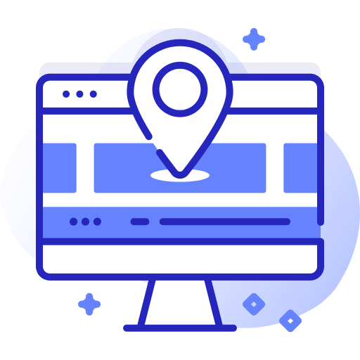 Location pin locator monitor icon Location pin locator monitor icon