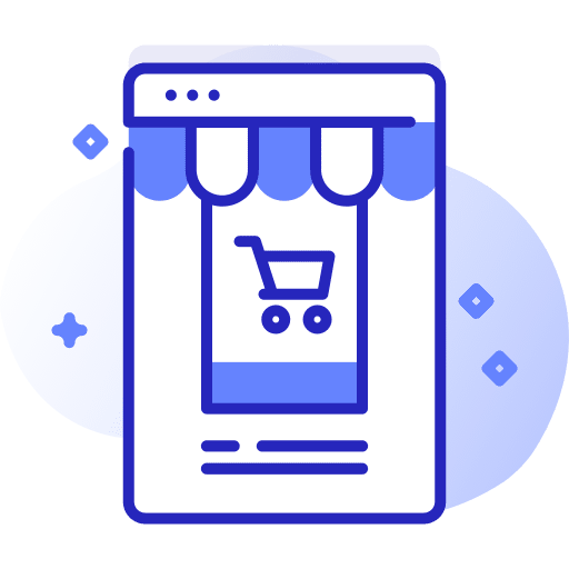 Online shop commerce and shopping marketplace icon Online shop commerce and shopping marketplace icon