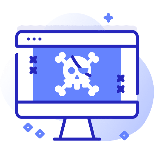 Hacked monitor hacked skull icon Hacked monitor hacked skull icon