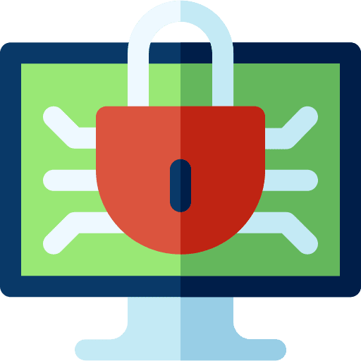 Cyber security monitor security electronics icon Cyber security monitor security electronics icon