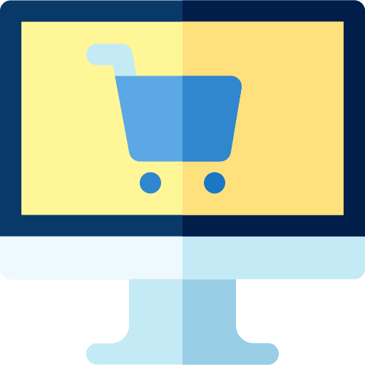 Online shopping shopping cart buy computer monitor icon
