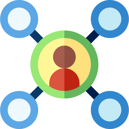 Social network user reach connect icon