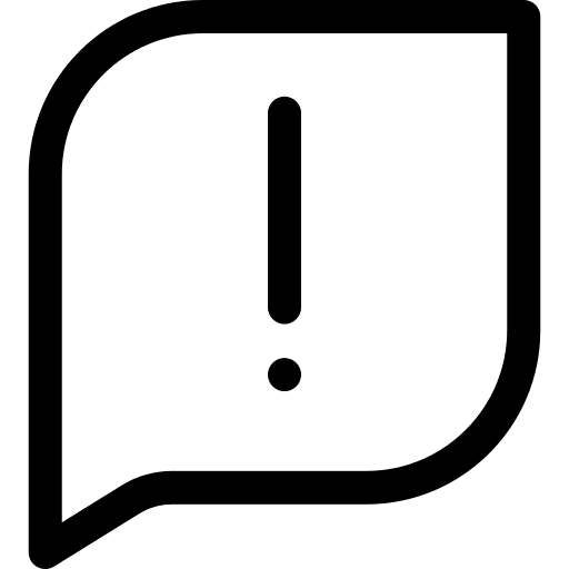 Exclamation speech bubble report fail icon