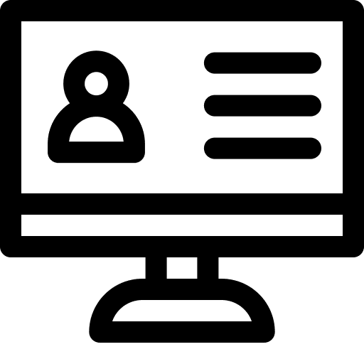 Monitor screen computer text lines icon