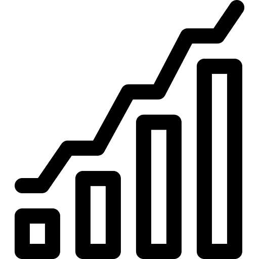 Statistics bar graph business and finance business icon
