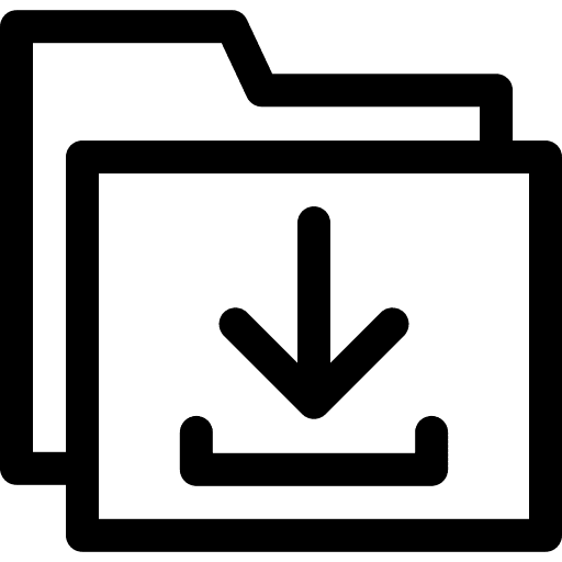 Folder save down arrow archive icon