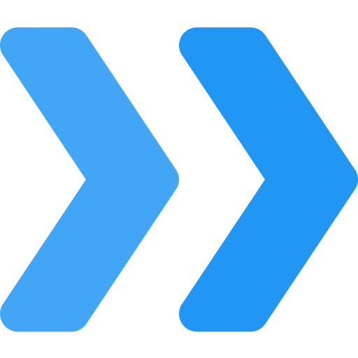 Double chevron right arrow multimedia option after icon