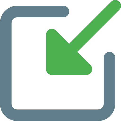 Inside square minimize interface icon