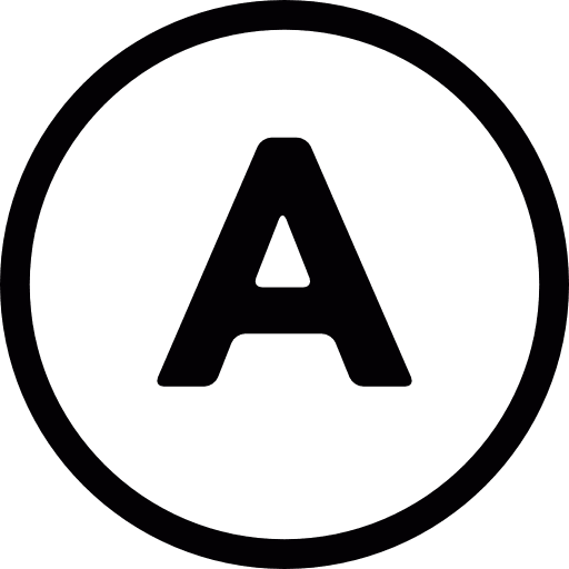 Letter a inside a circle circles lettering letters icon