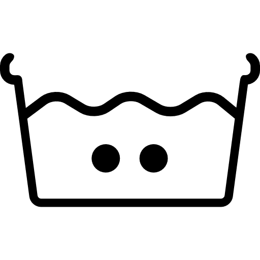 Washing options symbol of a container with water and two dots signs washing dots icon