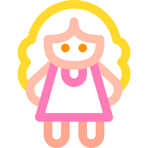 Doll kid and baby childhood girl icon Doll kid and baby childhood girl icon