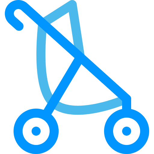 Baby stroller kid and baby childhood transportation icon