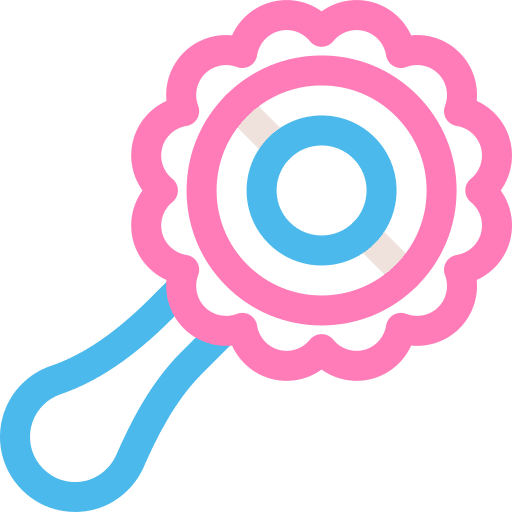 Rattle kid and baby rattles sound icon