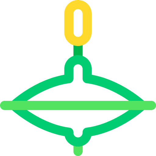 Top spinning kid and baby spinning top icon