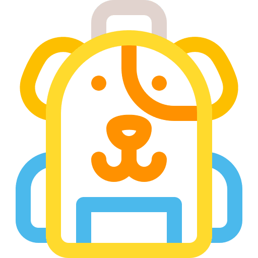 Backpack kid and baby luggage bags icon