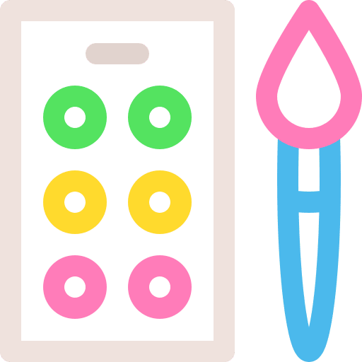Brush painting paint colors icon