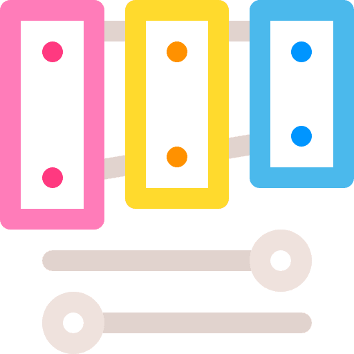 Xylophone childhood music and multimedia percussion instrument icon