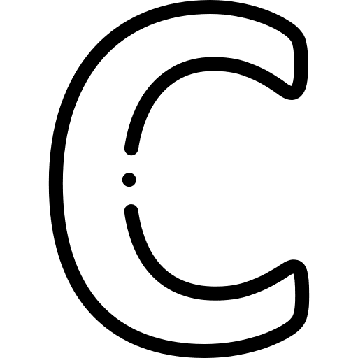 C consonant writing alphabet icon