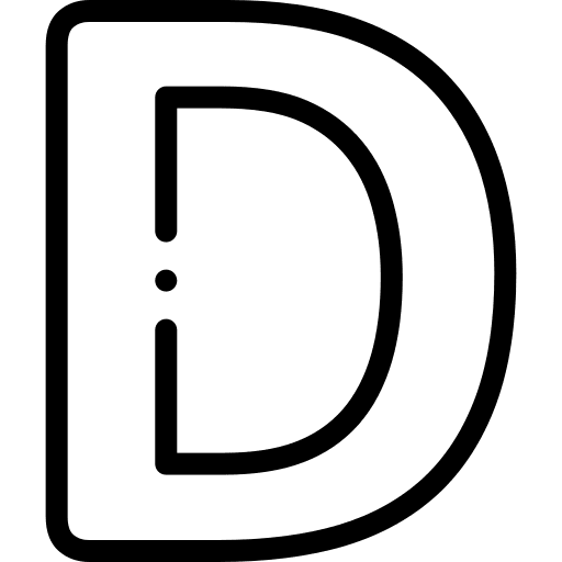 D d shapes and symbols consonant icon