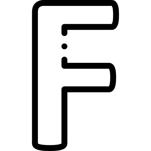 F letter writing typographical icon