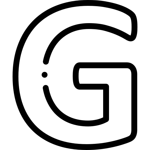 G letter writing typographical icon