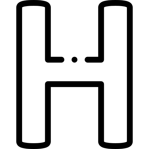 H alphabet abecedary letter icon