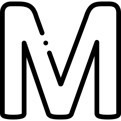 M typographical consonant writing icon M typographical consonant writing icon