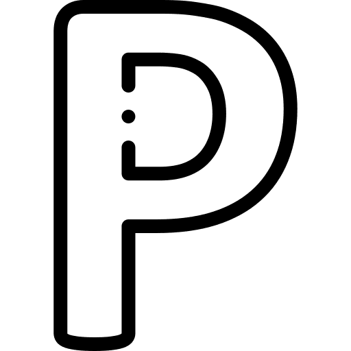 P letter consonant typographical icon P letter consonant typographical icon