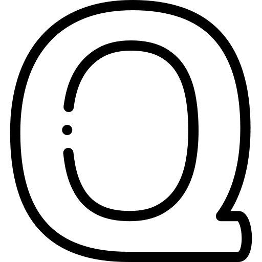 Q typographical abecedary education icon Q typographical abecedary education icon