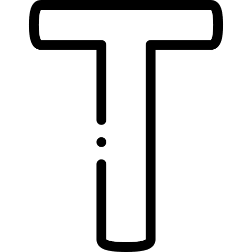 T shapes and symbols writing education icon T shapes and symbols writing education icon