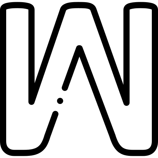 W education typographical alphabet icon W education typographical alphabet icon