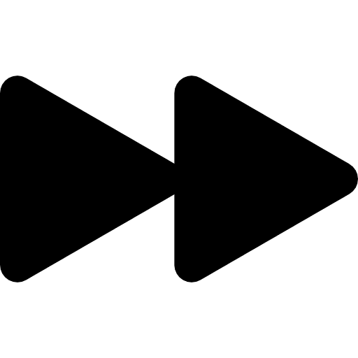 Fast forward multimedia play arrows icon