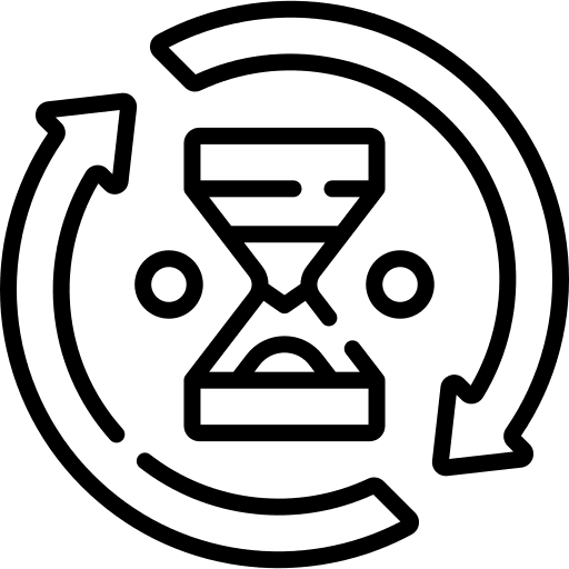 Consistency hourglass sandglass circular arrows icon