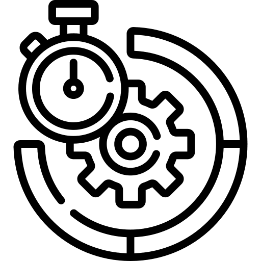 Efficiency gear schedule cogwheel icon