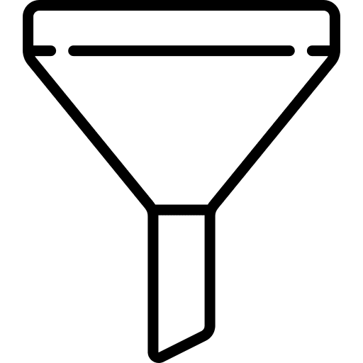 Filter tools and utensils funnel filtering icon