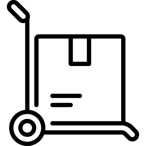 Trolley delivery loads items icon