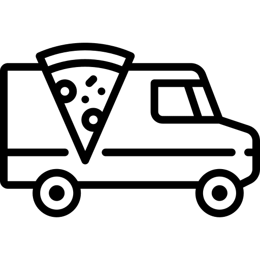 Delivery truck vehicle pizza trucking icon