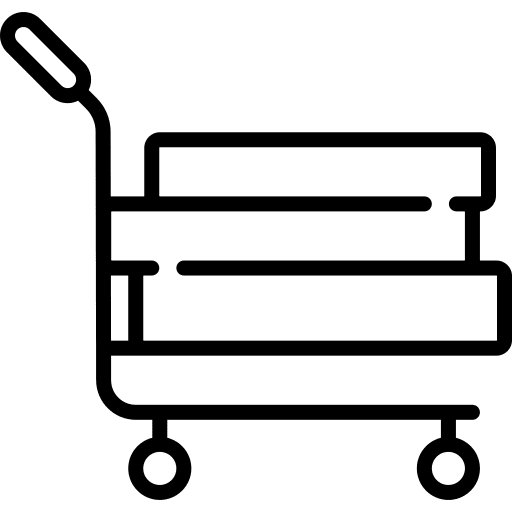 Trolley shipping and delivery cart trolley icon