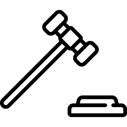 Auction justice commerce and shopping bid icon