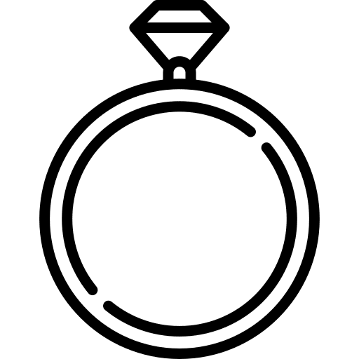 Diamond ring love and romance engagement jewelry icon