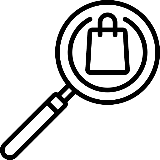 Shopping bag loupe commerce and shopping bag icon