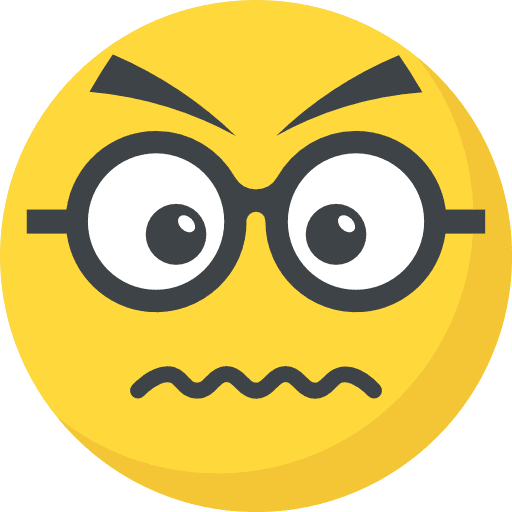 Nervous smileys nerd feelings icon