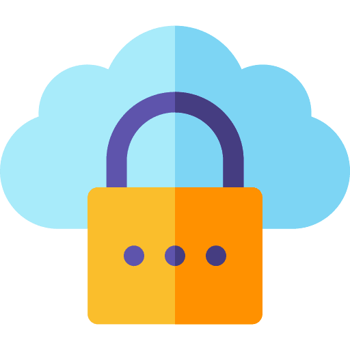 Cloud lock privacy cloud icon