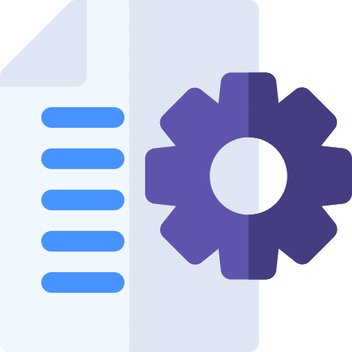 Document configuration files and folders cogwheel icon