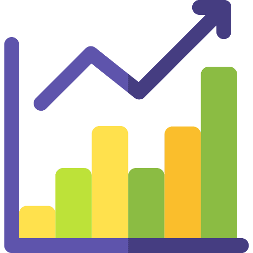 Statistics graphic business and finance increase icon